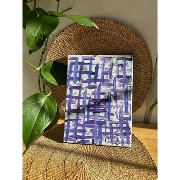 Purple Striped Canvas art - Picture 1 of 8